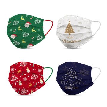 EHS 圣诞款一次性口罩，AC3330/AC6331/AC6332/AC6333，10个/盒，4种花色随机发货