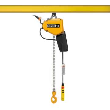 KITO EQ型电动环链葫芦，380V/50Hz，挂钩式，载荷125KG，扬程4M，2点式双速，含5M电源线.