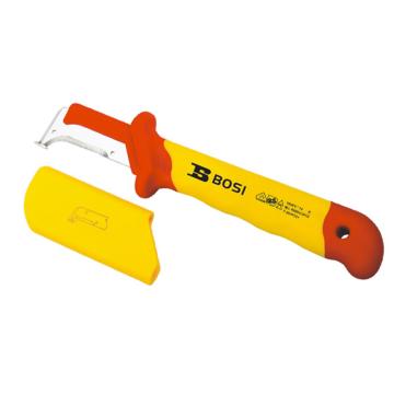 波斯BOSI VDE绝缘护套式钩镰型电缆刀，50*185mm，BS600209