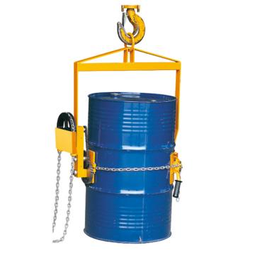 Raxwell 365Kg齿轮型油桶垂直吊运/倾倒夹，(适于55Gallon钢桶与葫芦或行车配合使用)，RMCO0009