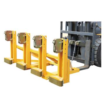 Raxwell 2000Kg加强型叼扣式油桶夹(500Kg*4桶单夹)，叉孔152*54mm 两叉孔内间距670mm，RMCM0010