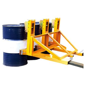 Raxwell 1500Kg加强型叼扣式油桶夹(500Kg*3桶单夹)，叉孔152*54mm 两叉孔内间距670mm，RMCM0009