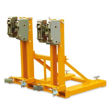 Raxwell 720Kg油桶搬运夹(夹扣式)，双桶(叉车专用) 高度可调 双鹰嘴型，RMCM0006