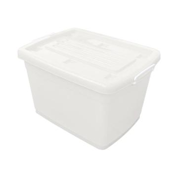 英达斯贝克 白色带盖整理箱，外尺寸：670*480*410mm，100L，带轮子