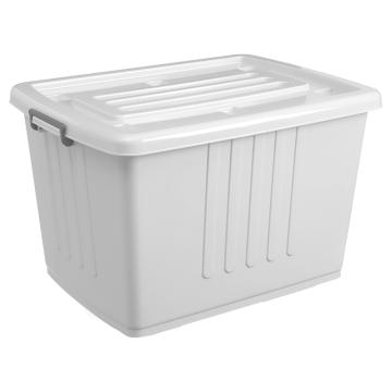 哈德威 白色带盖PP整理箱，外尺寸：64*46*40cm，容积：120L，载重：25KG，VF002