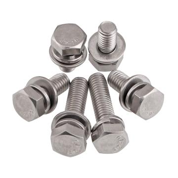 东明 外六角三组合螺丝，不锈钢304/A2，M5*20，300个/盒