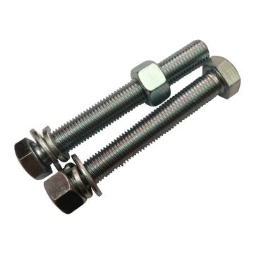 GB5781全牙镀锌4.8级外六角螺栓带加厚螺母平垫弹垫，M20-2.5*75，60套/箱
