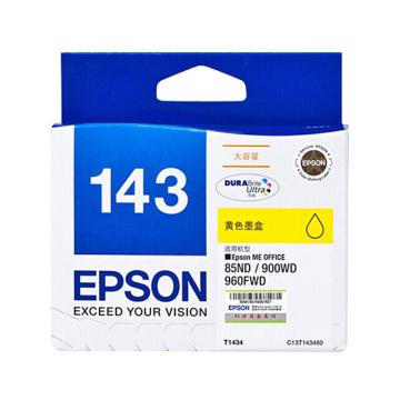 爱普生（EPSON）墨盒，T1434 黄色超大容量（适用WF-3011/7511/7521/7018/960FWD/900WD/85ND)