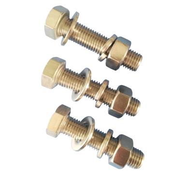 东明 DIN933全牙外六角螺栓带标准螺母平垫弹垫，M20-2.5*180，不锈钢316/A4，5套/包