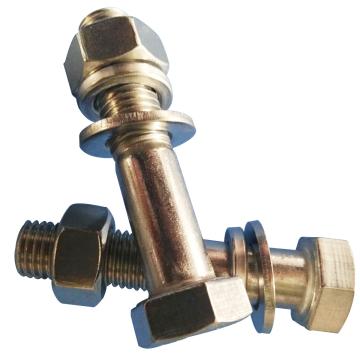 东明 DIN931半牙外六角螺栓带加厚螺母平垫弹垫，M24-3.0*220，不锈钢304/A2，5套/包