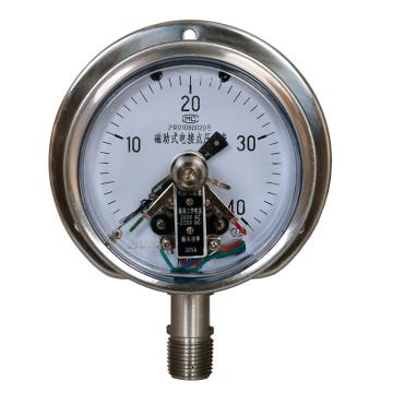 上自仪 不锈钢电接点压力表，YXC-150BF/-0.1-0.9MPa/G1/2/1.6级/表壳304+接液316/径向不带边