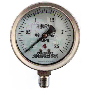 伊科 不锈钢耐震真空表，YZNB-100 -0.1～0MPa M20*1.5 1.6级 径向