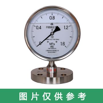 上自仪 膜片压力表，YPF-100A/-0.1-0MPa/G1/2/2.5级/表壳铝+膜片316L/径向不带边