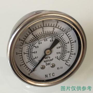 纽泰克 耐震压力表，YTN150*0.6MPa，测量元件：铜，碳钢表壳，M20*1.5