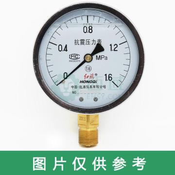 红旗 耐震压力表，YN63 0-0.1mpa M14*1.5 径向不带边