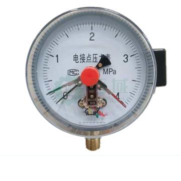 上仪 电接点压力表YXC-100，全碳钢材质，径向不带边，Φ100，-0.1~0.5MPa，M20*1.5