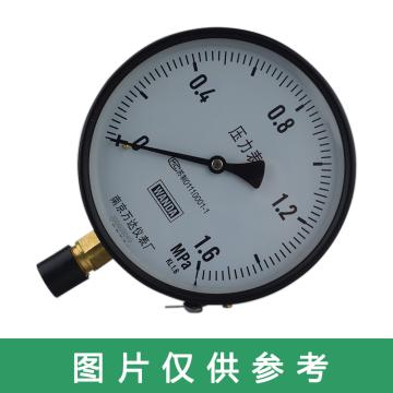 万达/WANDA 压力表YJ，碳钢+铜，径向不带边Φ60，精度2.5级，0~0.4MPa，M14*1.5
