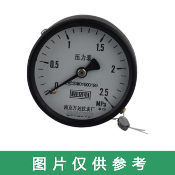 万达/WANDA 压力表YJ，碳钢+铜，轴向不带边Φ100，精度1.6级，-0.1~2.4MPa，M20*1.5