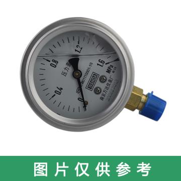 万达/WANDA 耐震压力表YJTN，碳钢+铜，径向不带边Φ60，精度2.5级，0~0.25MPa，NPT1/4，充甘油