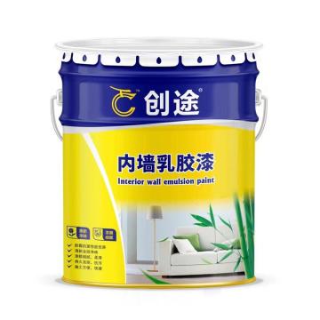 创途 内墙油漆，L100内墙乳胶漆，月白色/浅蓝，20kg /桶