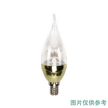 开尔照明 LED烛泡灯，透明拉尾灯，5W，E14，白光，37×122，350lm，单位：个