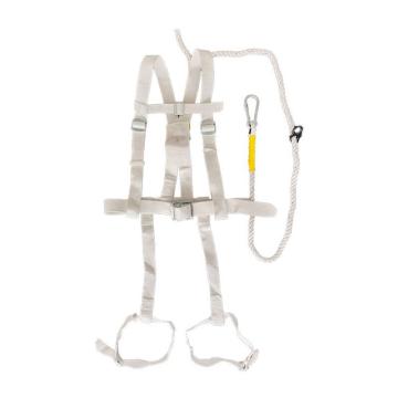 建钢 高空双背双跨安全带，五点全身式单小勾3m绳，680105，1件