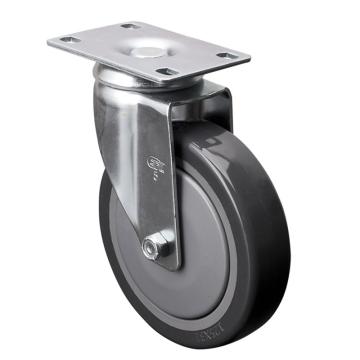 易得力(EDL) 平顶万向聚氨酯(PU)脚轮，脚轮中型5寸130kg，57115-575-77