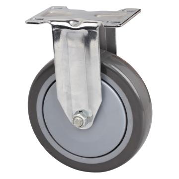 易得力(EDL) 定向聚氨酯(PU)脚轮，脚轮中型镀铬5寸130kg，57205-575-77