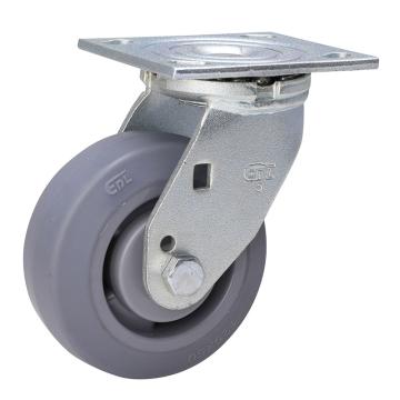 易得力(EDL) 平顶万向超级人造胶(TPE)脚轮，脚轮重型5寸300kg，73115-735-56