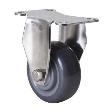 易得力(EDL) 定向聚氨酯(PU)脚轮，脚轮不锈钢中型3寸150kg，S54703-S543-75