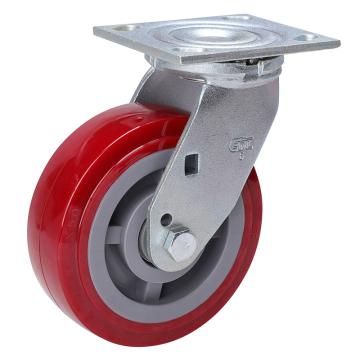 易得力(EDL) 平顶万向高强度聚氨酯(TPU)脚轮，脚轮重型6寸420kg，73116-736-86