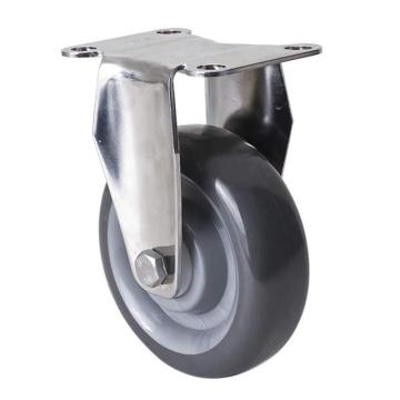 易得力(EDL) 定向聚氨酯(PU)脚轮，脚轮不锈钢中型4寸150kg，S54704-S544-75