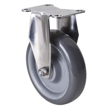 易得力(EDL) 定向聚氨酯(PU)脚轮，脚轮不锈钢中型5寸130kg，S54705-S545-75