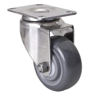 易得力(EDL) 平顶万向聚氨酯(PU)脚轮，脚轮不锈钢中型3寸150kg，S54713-S543-75