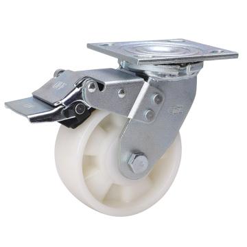 易得力(EDL) 平顶刹车尼龙(PA)脚轮，脚轮重型5寸400kg，73125L-735-26