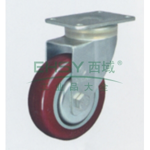 申牌 3寸聚氨酯中型脚轮，丝杆刹车M12 载重(kg):105 轮宽(mm):30 全高(mm):111，20A05-1014