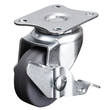 易得力(EDL) 平顶刹车超级人造胶(TPE)脚轮，脚轮小型1.5寸30kg，201215A-2015-52/A