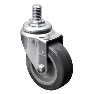 易得力(EDL) 丝口万向聚氨酯(PU)脚轮，脚轮小型2寸30kg，20132/M10X15-202-72