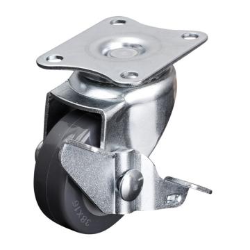 易得力(EDL) 平顶刹车聚氨酯(PU)脚轮，脚轮小型1.5寸30kg，201215A-2015-72/A