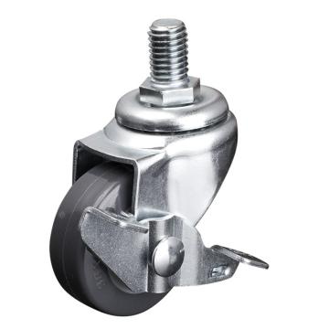 易得力(EDL) 丝口刹车聚氨酯(PU)脚轮，脚轮小型1.5寸30kg，201415A/M10X15-2015-72/A