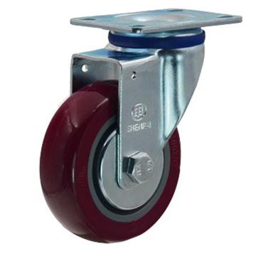 申牌 5寸聚氨酯中型脚轮，平底万向 载重(kg):145 轮宽(mm):32 全高(mm):160，20A28-1017