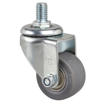 易得力(EDL) 丝口万向超级人造胶(TPE)脚轮，脚轮小型1.5寸35kg，261315/M10X15-2615-56