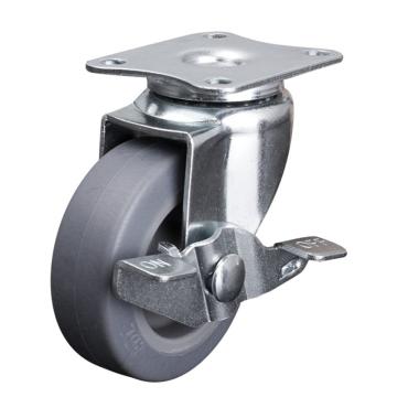 易得力(EDL) 平顶刹车超级人造胶(TPE)脚轮，脚轮小型2寸30kg，20122A-202-52/A