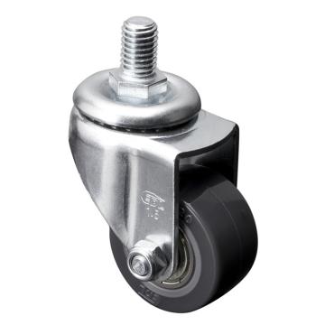 易得力(EDL) 丝口万向聚氨酯(PU)脚轮，脚轮小型1.5寸40kg，261315/M10X15-2615-76