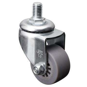 易得力(EDL) 丝口万向超级人造胶(TPE)脚轮，脚轮小型1.5寸30kg，261315/M10X15-2615-53