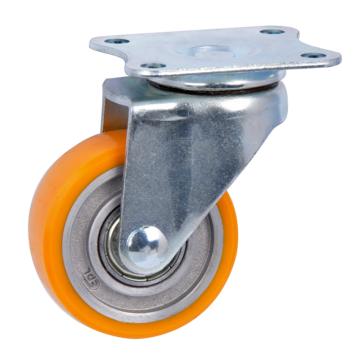 易得力(EDL) 平顶万向高强度聚氨酯(TPU)高速脚轮，脚轮小型1.5寸40kg，261115-2615-86A