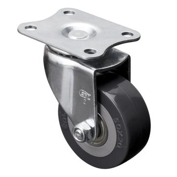 易得力(EDL) 平顶万向聚氨酯(PU)脚轮，脚轮小型2寸40kg，26112-262-76