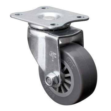 易得力(EDL) 平顶万向聚氨酯(PU)脚轮，脚轮小型2寸35kg，26112-262-73