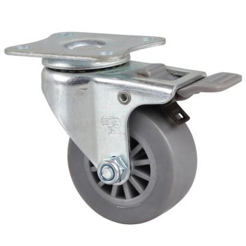 易得力(EDL) 平顶刹车超级人造胶(TPE)脚轮，脚轮小型2寸30kg，26122H-262-53