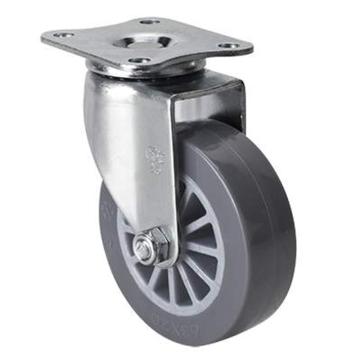 易得力(EDL) 平顶万向聚氨酯(PU)脚轮，脚轮小型2.5寸35kg，261125-2625-73